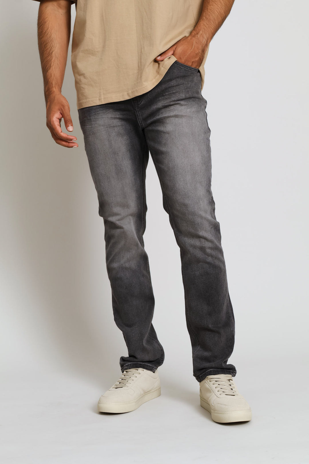 Creased Slim Denim - Charcoal
