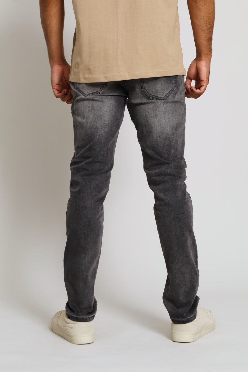 Creased Slim Denim - Charcoal