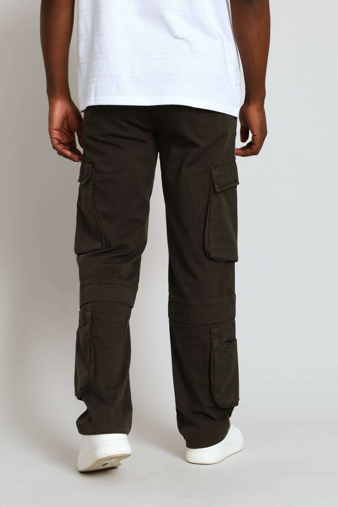 Long Pocket Stretch Cargo Pants - Fatigue