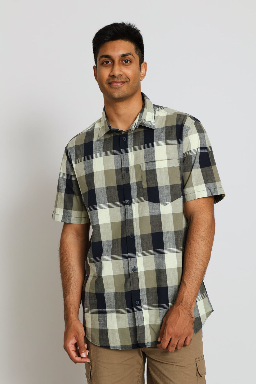 Check Regular Shirt - Fatigue/Black