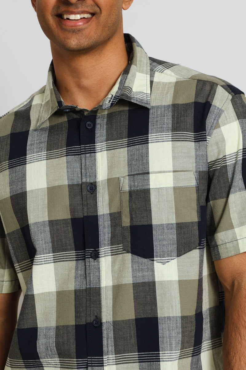 Check Regular Shirt - Fatigue/Black