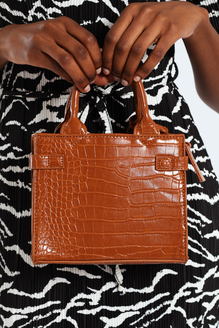 Updated Lock Charm Tote Bag - Tan