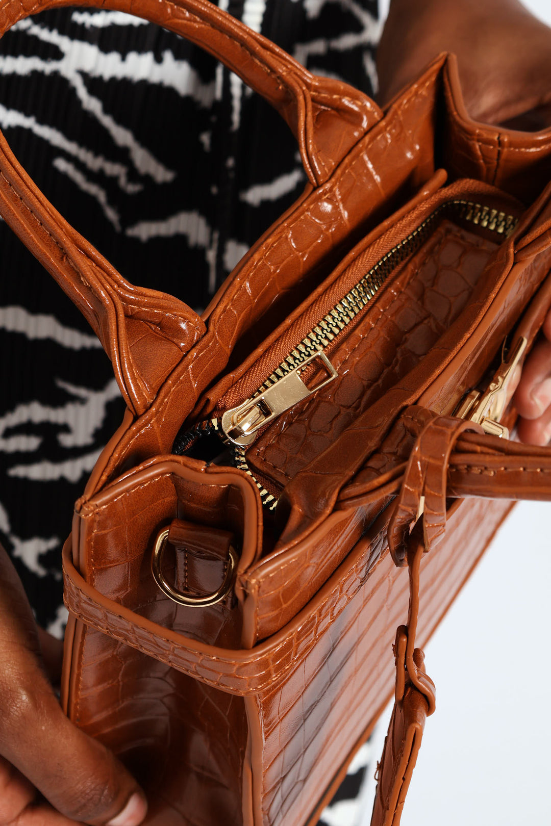 Updated Lock Charm Tote Bag - Tan