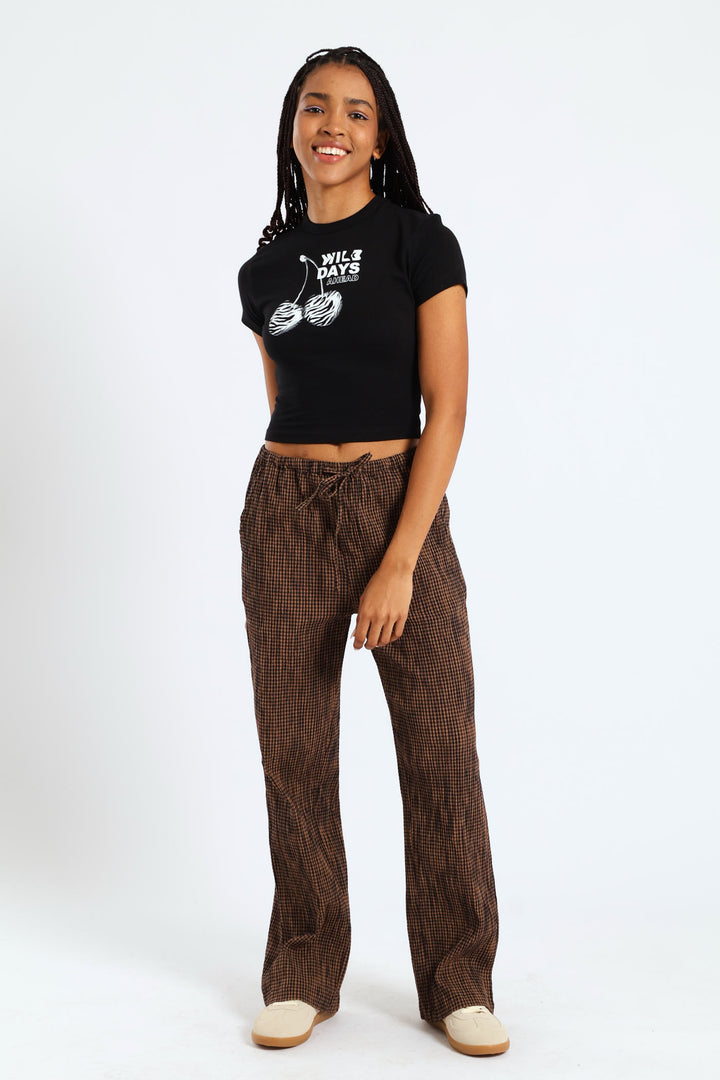 Zebra Cherry Baby Tee - Black