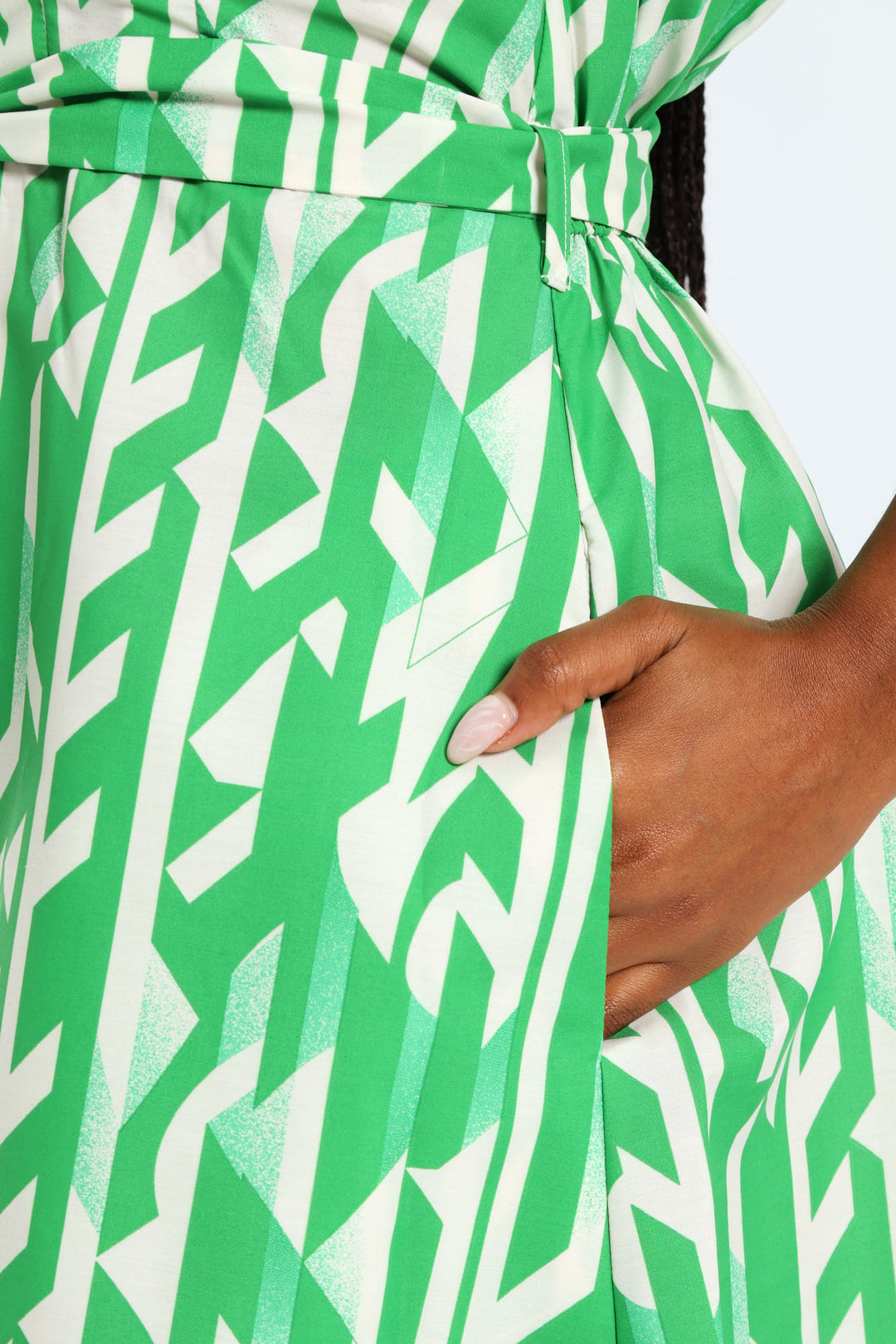 Sleeveless Button-Thru Collared Belted Midi Dress