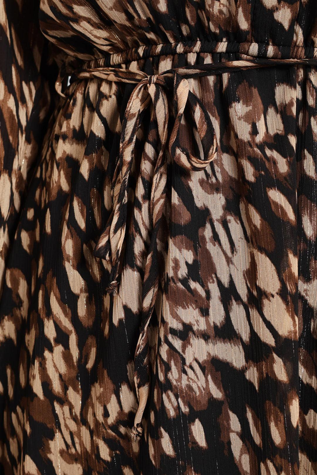 Button Through Tiered Monochrome Floral Tea Dress - Black