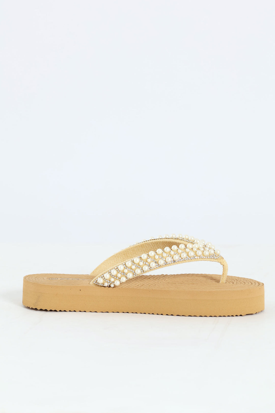 Pearl Thong Sandal On Flatform Outsole - Off White