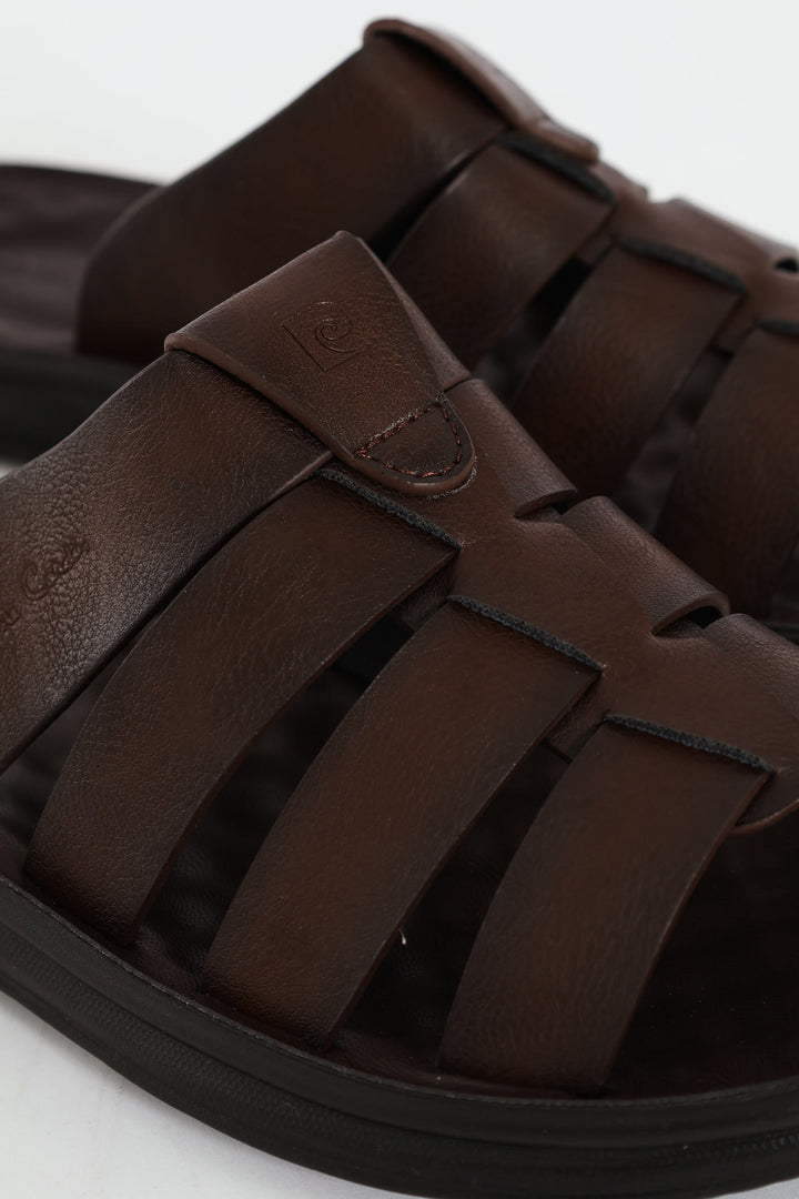 Comfort Strappy Upper Sandal - Brown