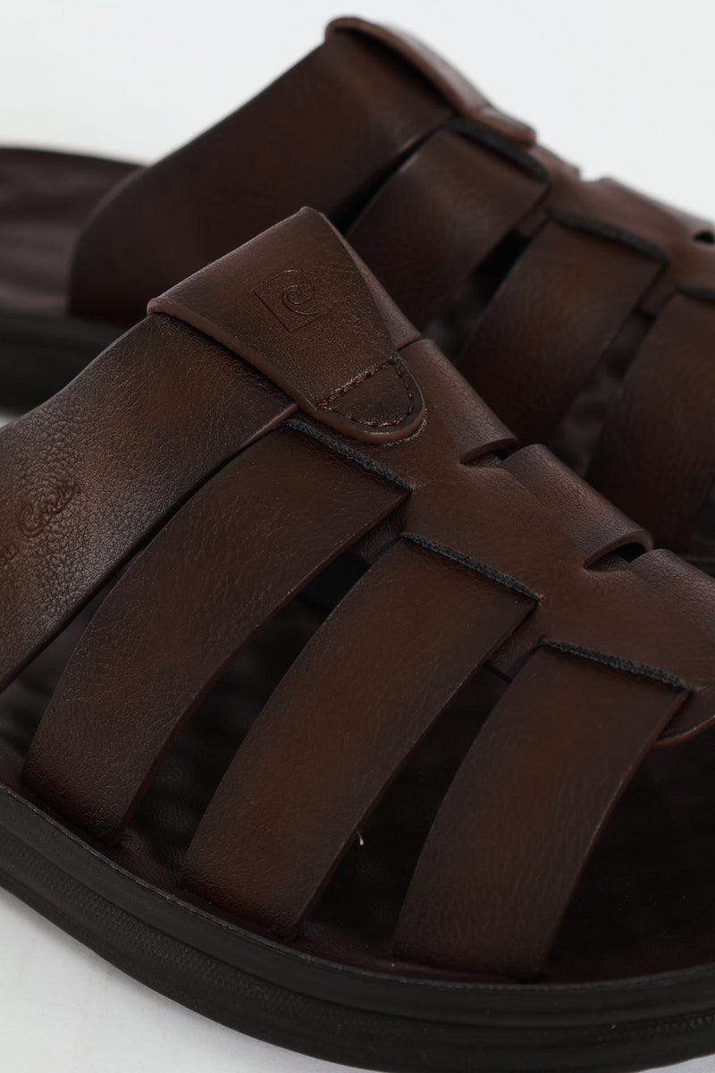 Comfort Strappy Upper Sandal - Brown
