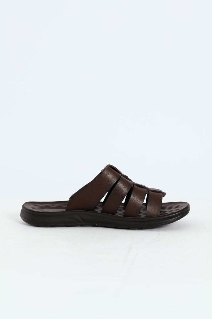Comfort Strappy Upper Sandal - Brown
