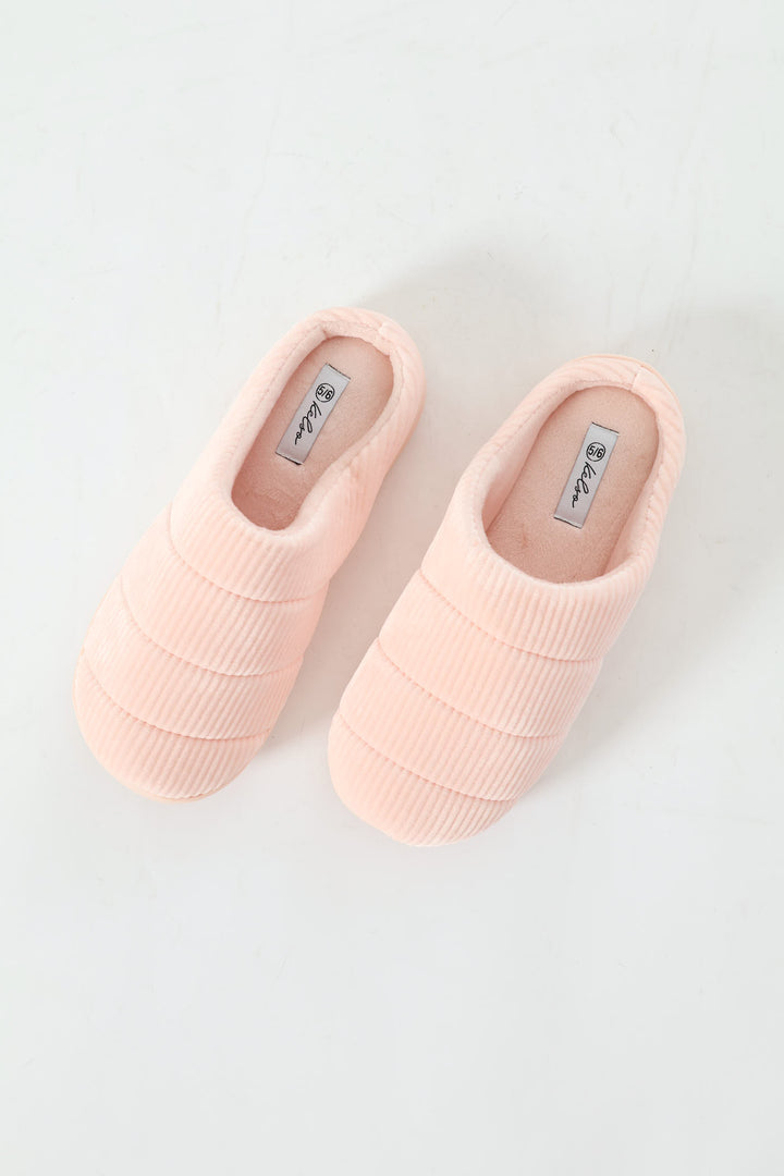 Embossed Closed Toe Slipper - Candy Floss