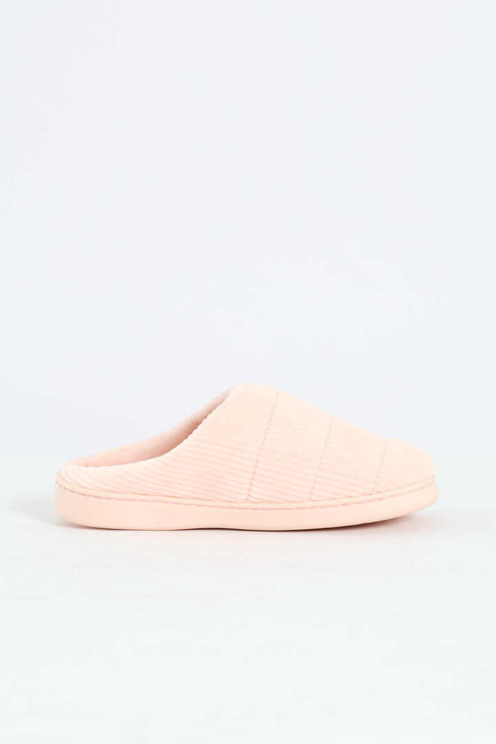 Embossed Closed Toe Slipper - Candy Floss