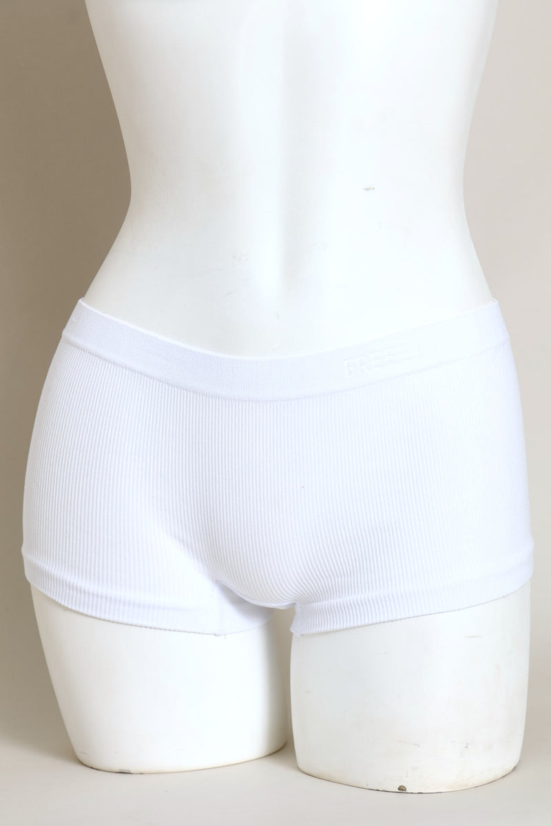 3 Pack Plain Seamless Boyleg Panties - Black/Mocca/White