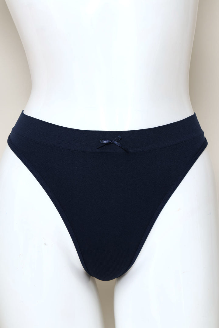 3 Pack Seamless Thong Panties - Navy/Pink