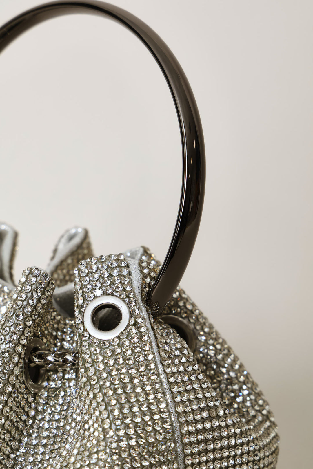 Diamante Wristlet Evening Bag - Silver