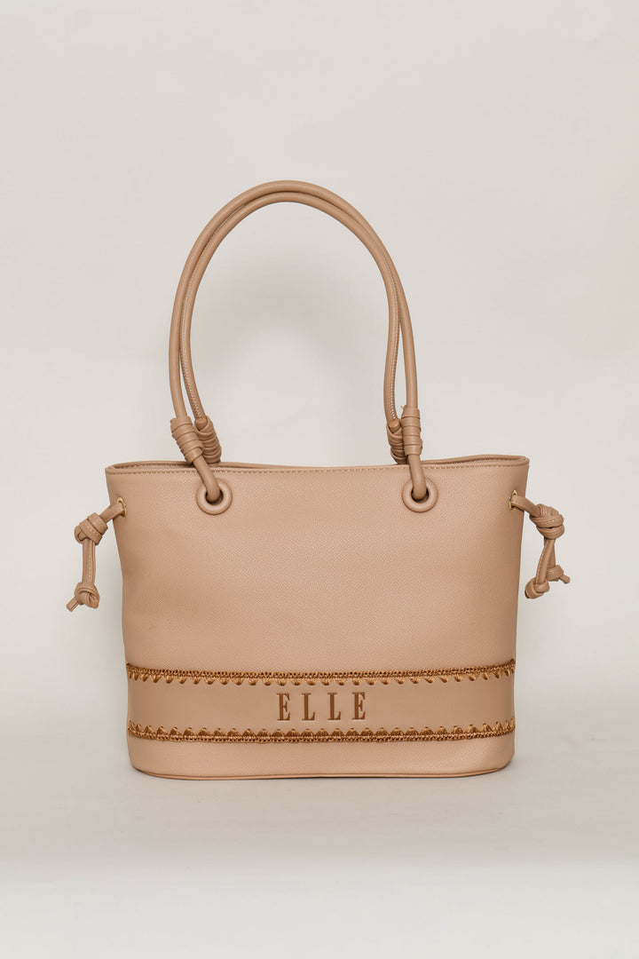 Woven Shopper Bag - Beige