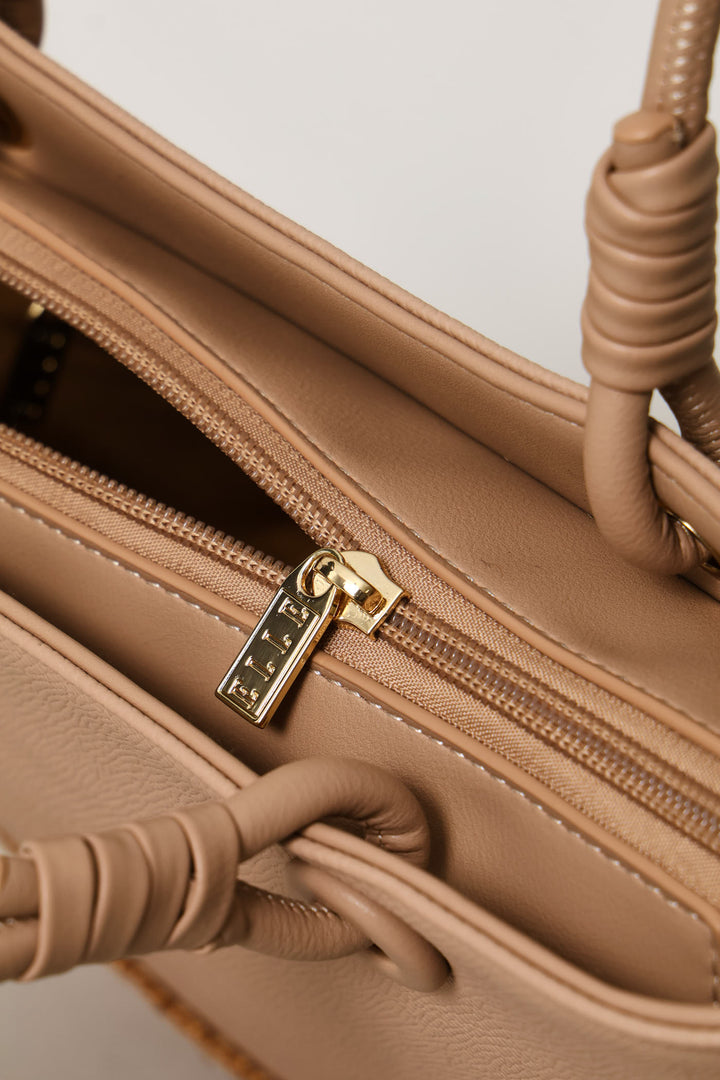 Woven Shopper Bag - Beige