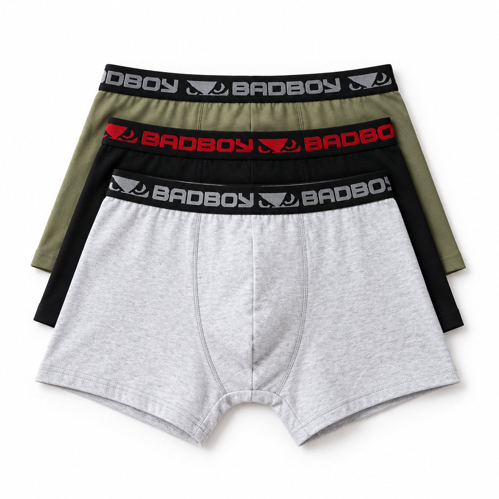 3 Pack Plain Trunks - Fatigue/Grey/Black