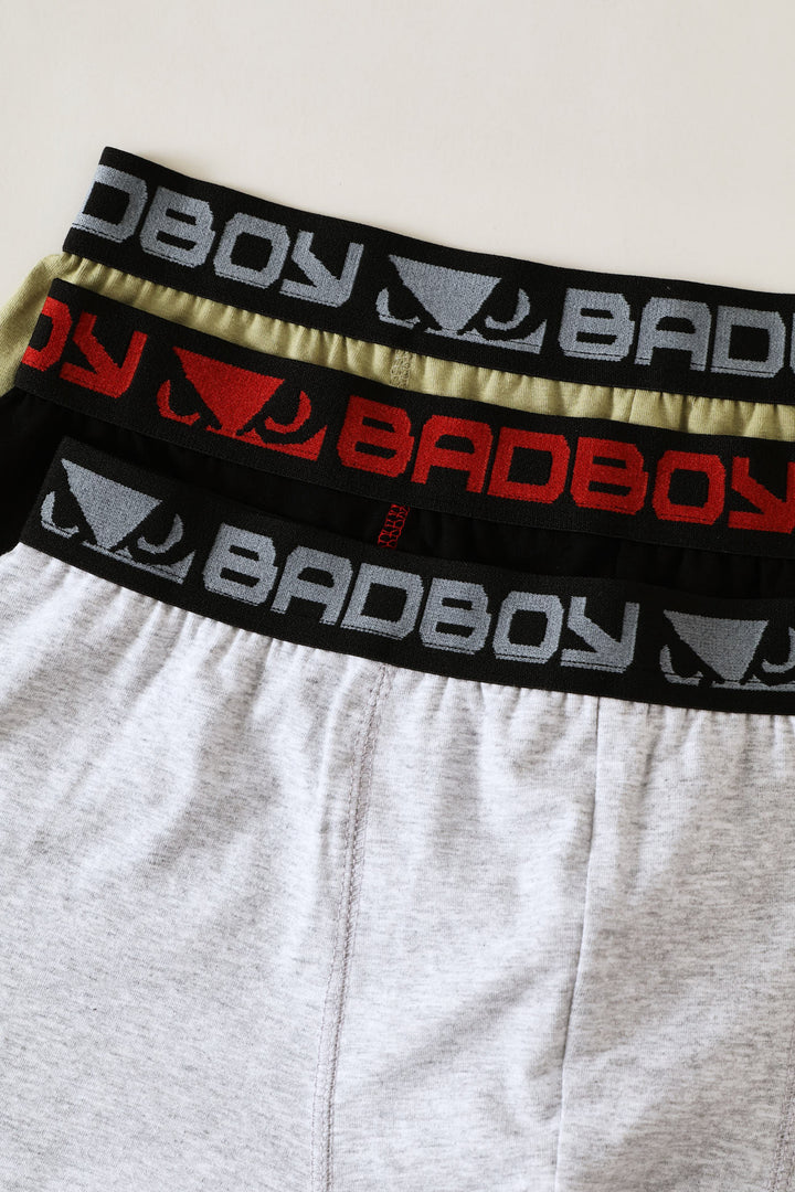 3 Pack Plain Trunks - Fatigue/Grey/Black