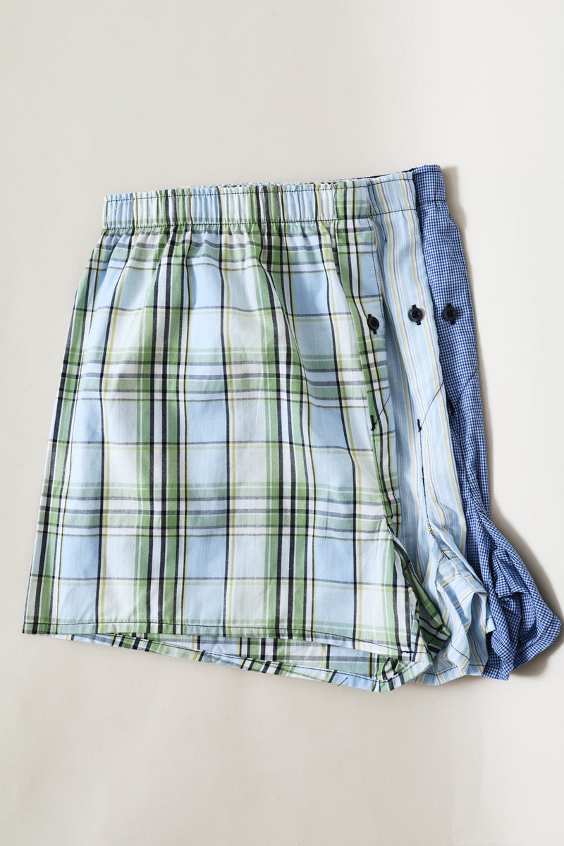 3 Pack Value Boxers - Light Blue/Mint