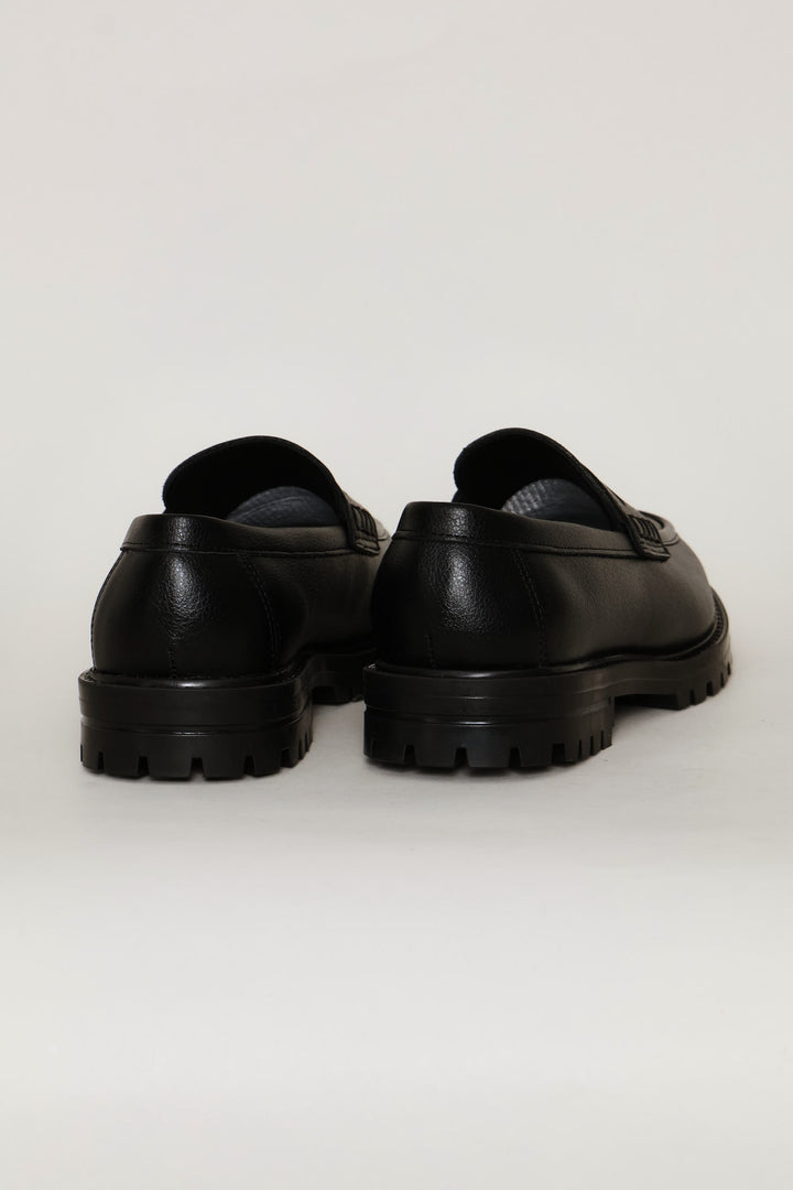 Penny Moccasin Casual Loafer - Black