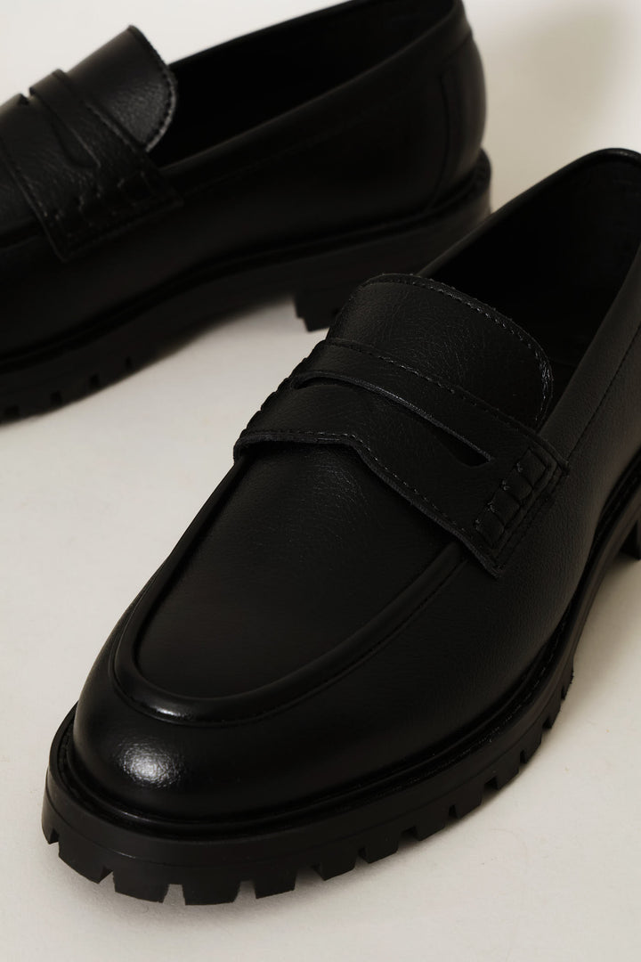Penny Moccasin Casual Loafer - Black