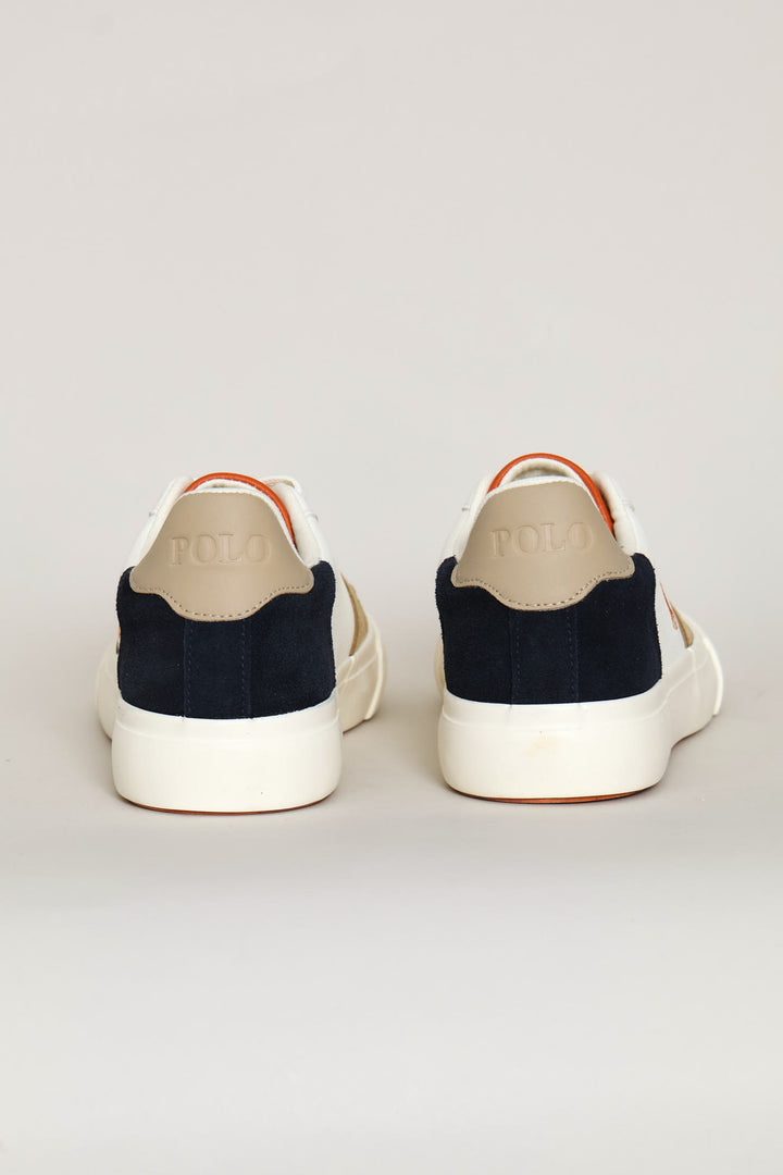 Essential Leather Court Sneaker - White/Orange