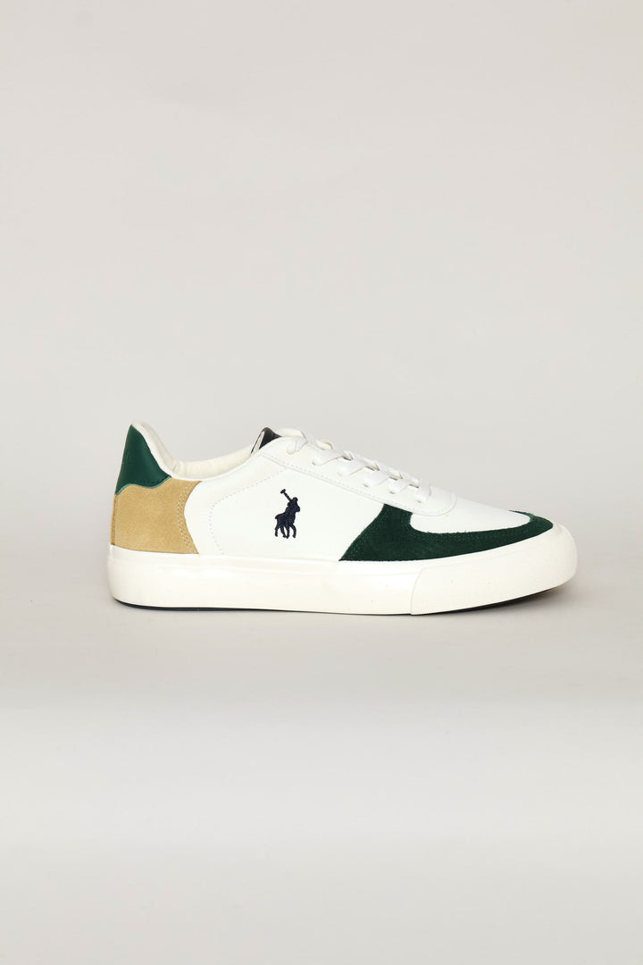 Essential Leather Court Sneaker - White/Green