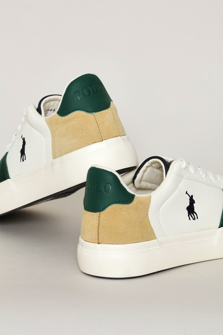 Essential Leather Court Sneaker - White/Green