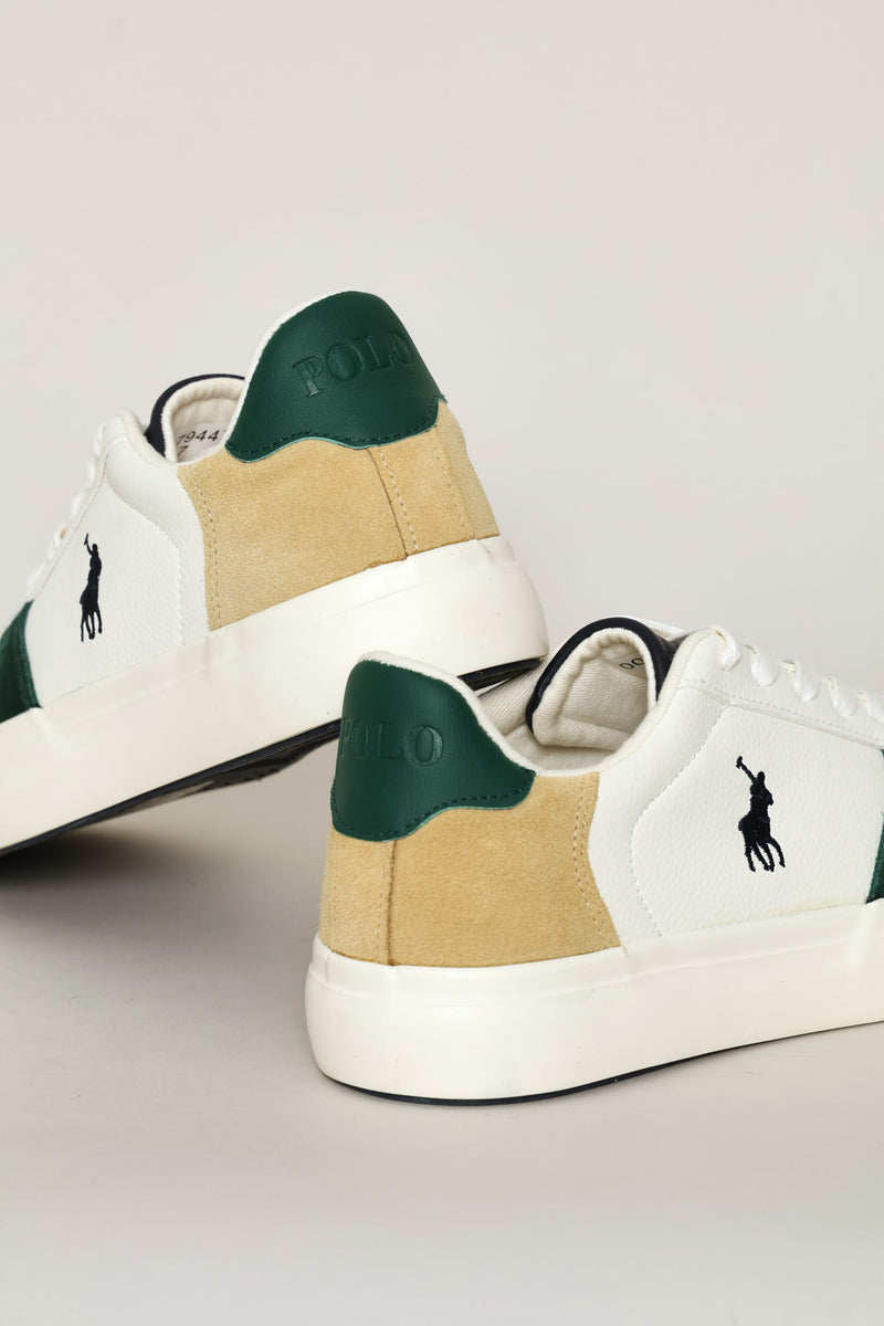 Essential Leather Court Sneaker - White/Green