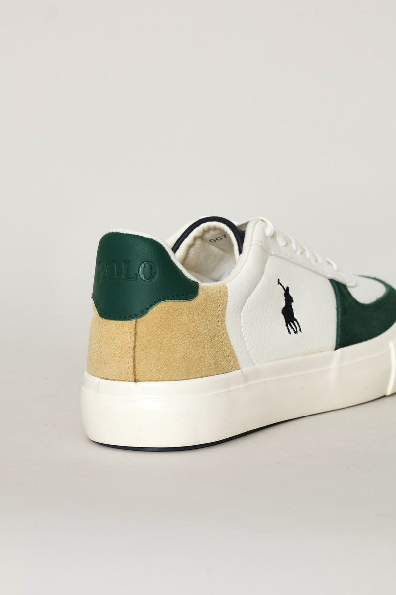 Essential Leather Court Sneaker - White/Green