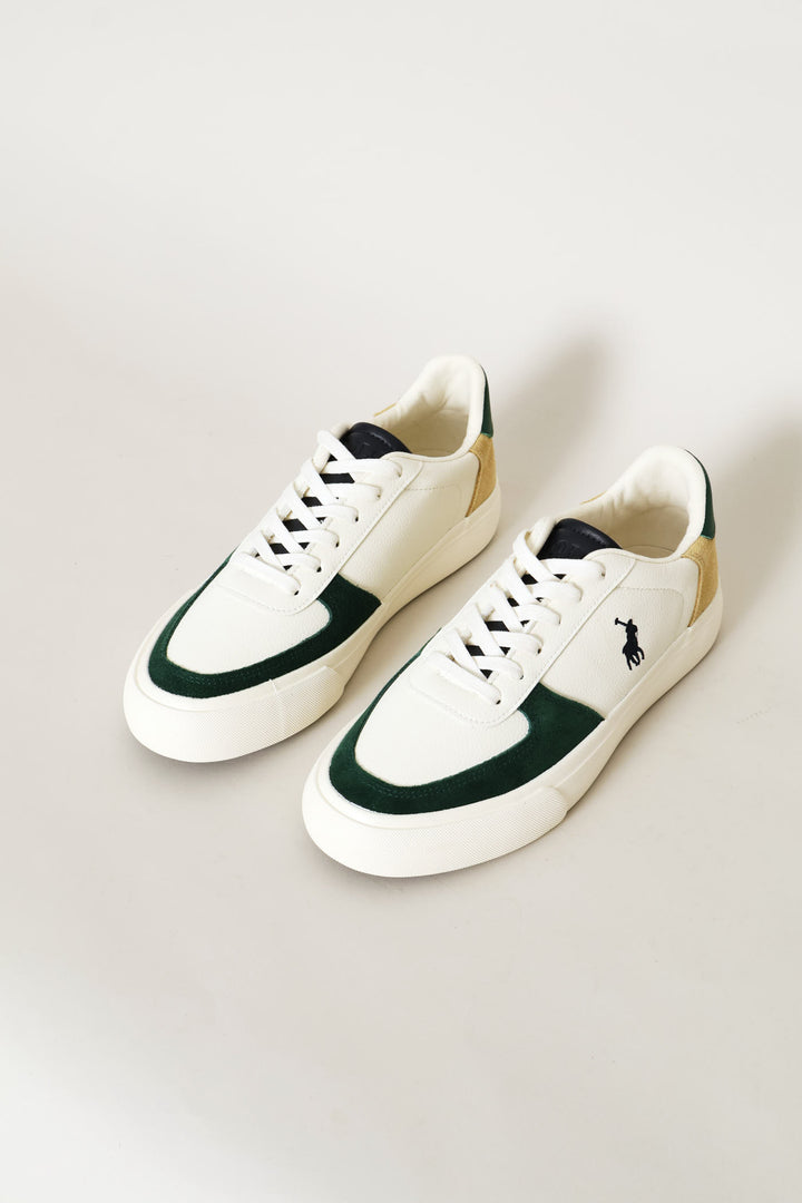 Essential Leather Court Sneaker - White/Green