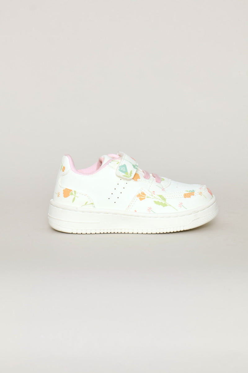 Pre-Girls Floral Court Sneaker - Pink
