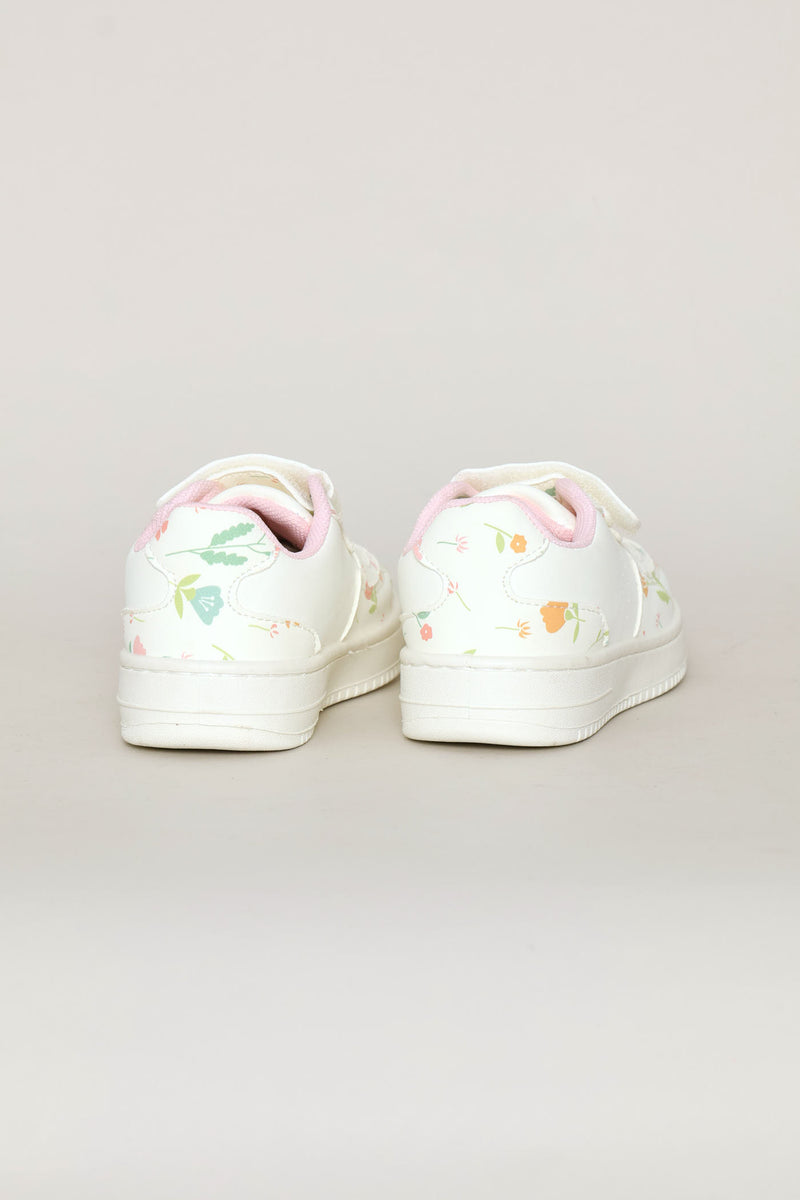 Pre-Girls Floral Court Sneaker - Pink