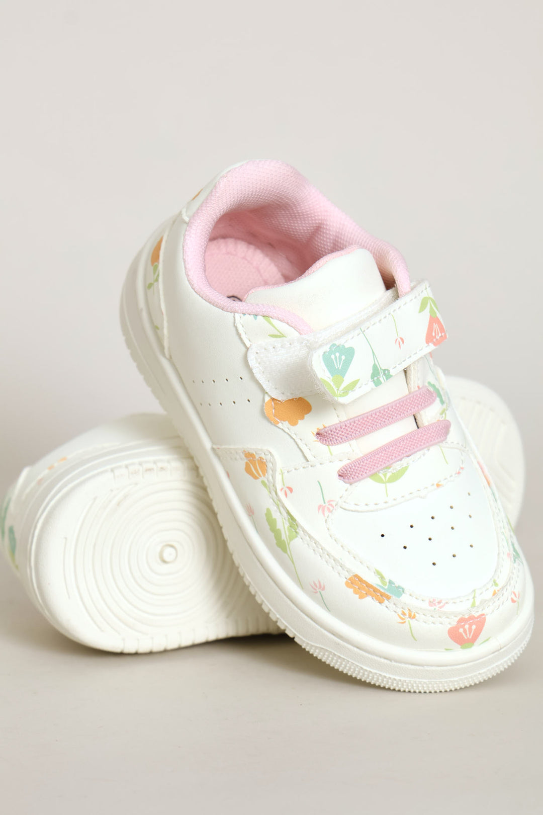 Pre-Girls Floral Court Sneaker - Pink