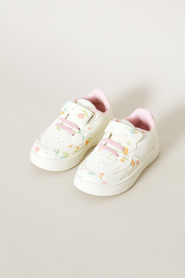 Pre-Girls Floral Court Sneaker - Pink