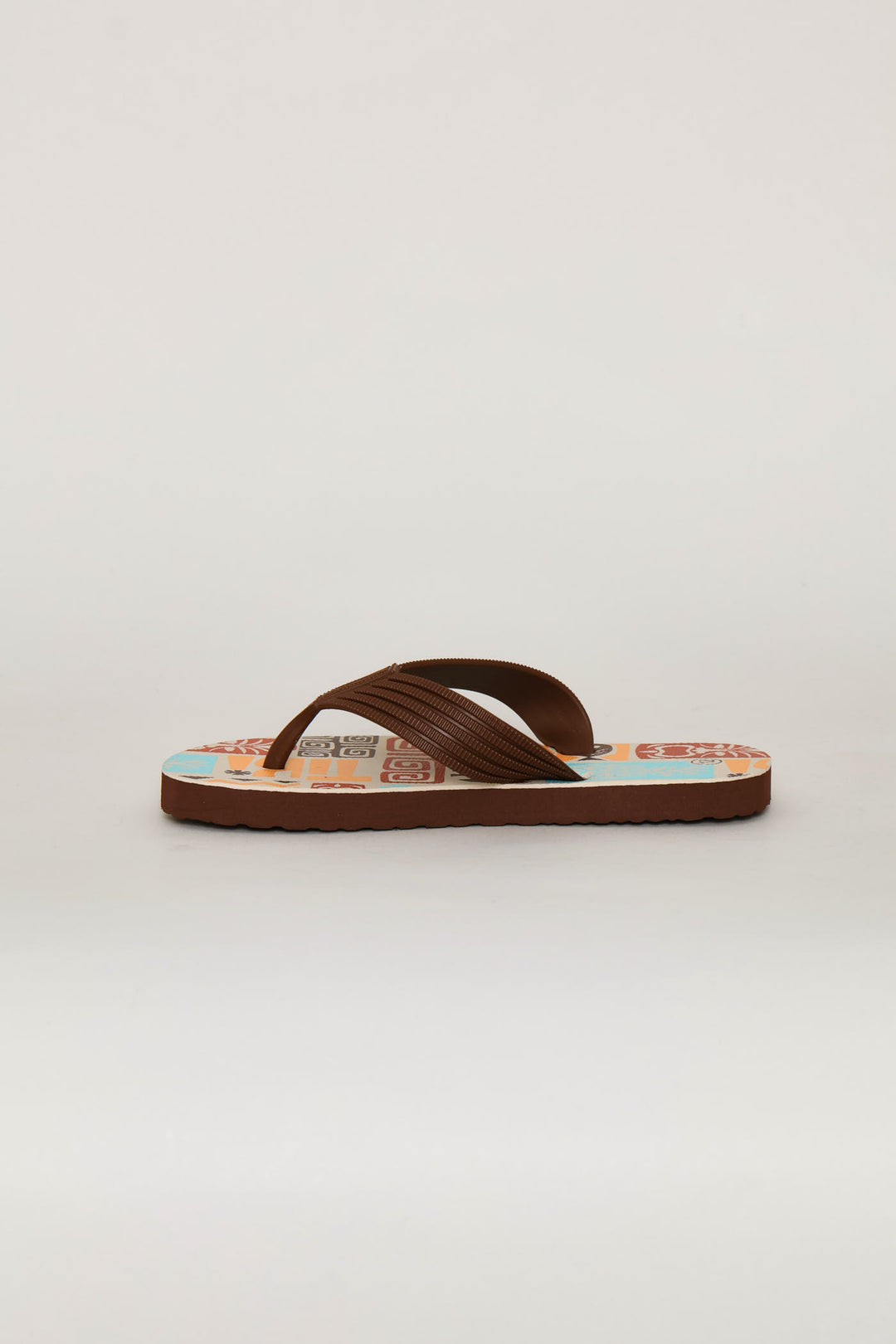 Boys Tiki Print Flip Flop - Stone