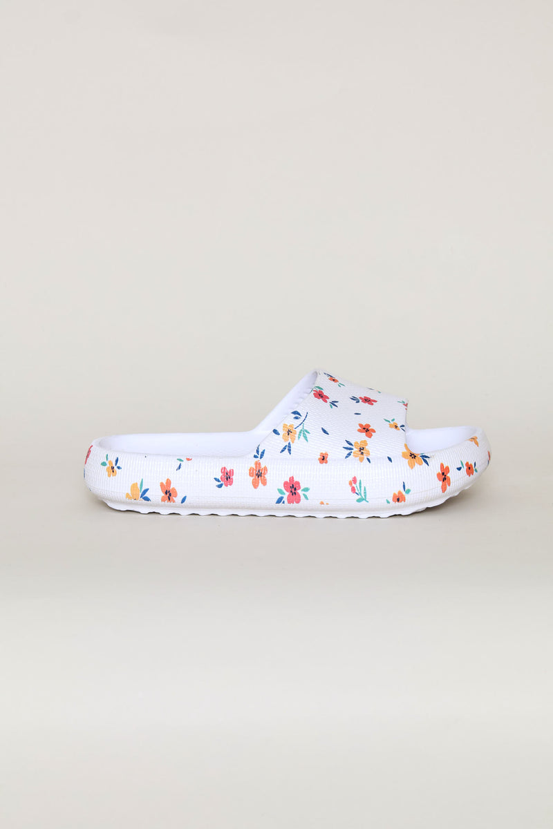 Printed Eva Mule Sandal - White