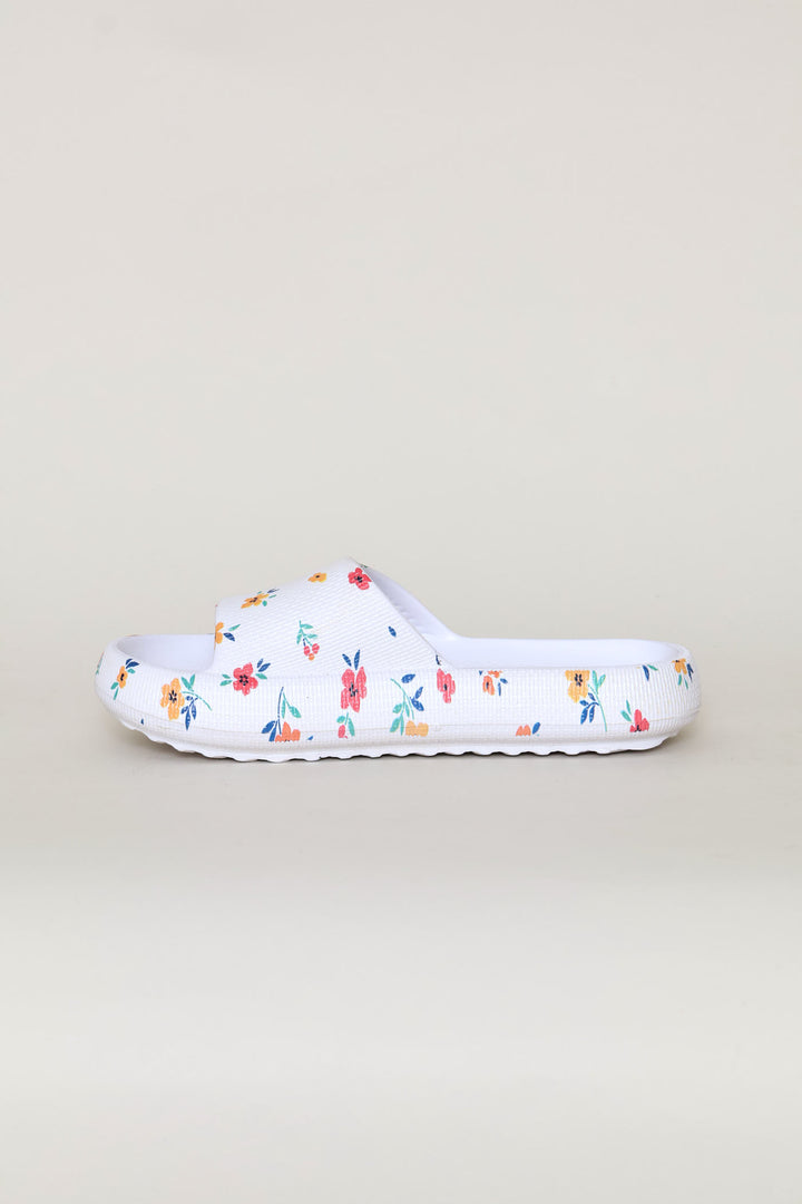 Printed Eva Mule Sandal - White