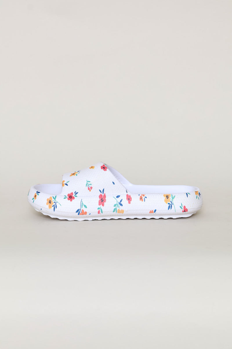 Printed Eva Mule Sandal - White