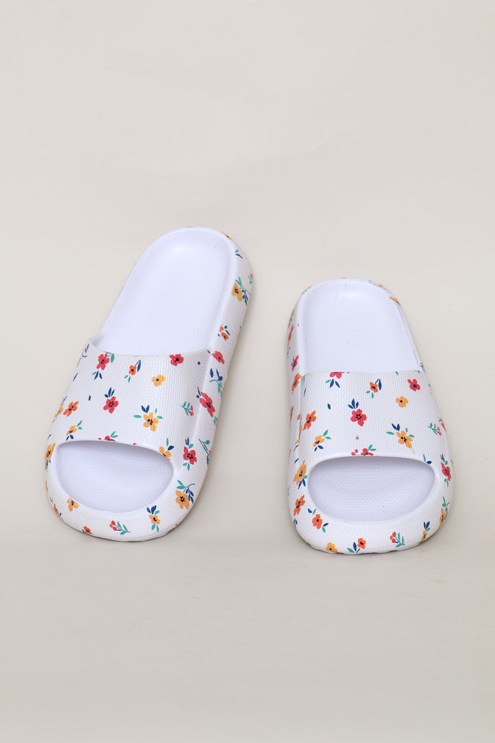 Printed Eva Mule Sandal - White