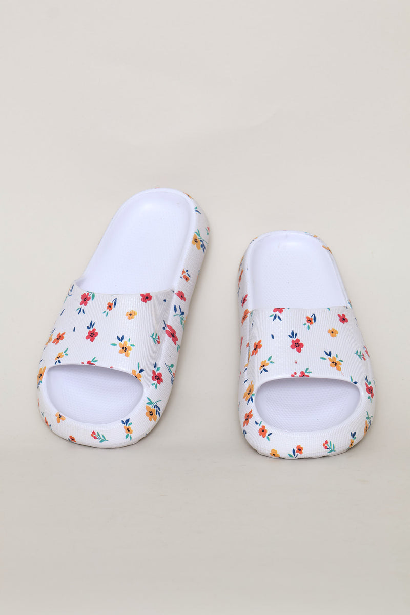 Printed Eva Mule Sandal - White