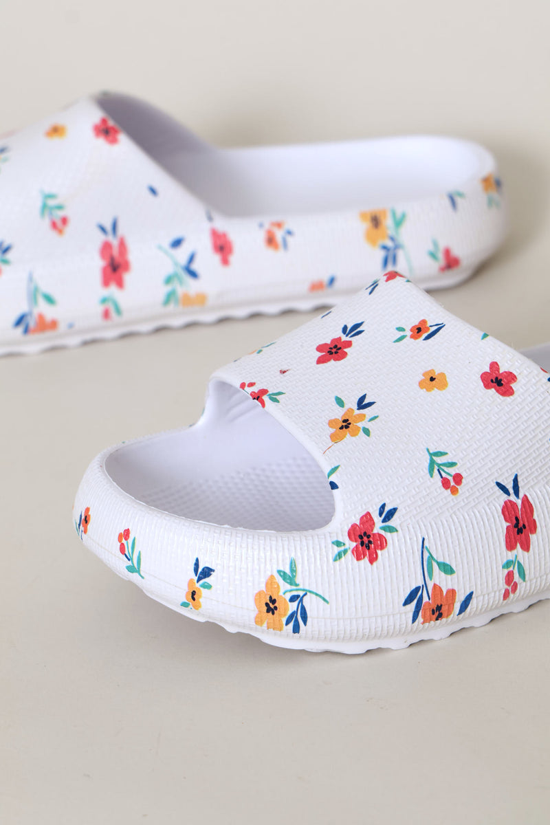 Printed Eva Mule Sandal - White