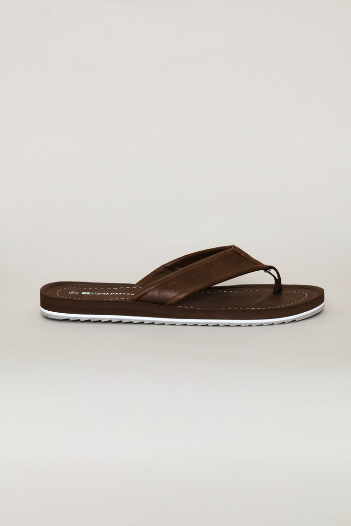 Moulded Footbed Wide Vamp Sandal - Chocolate