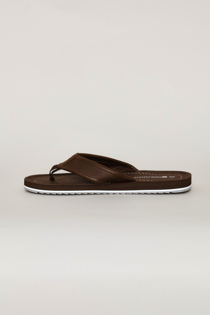 Moulded Footbed Wide Vamp Sandal - Chocolate