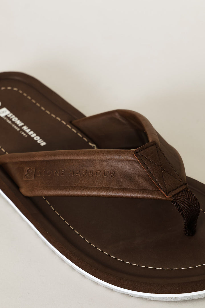 Moulded Footbed Wide Vamp Sandal - Chocolate