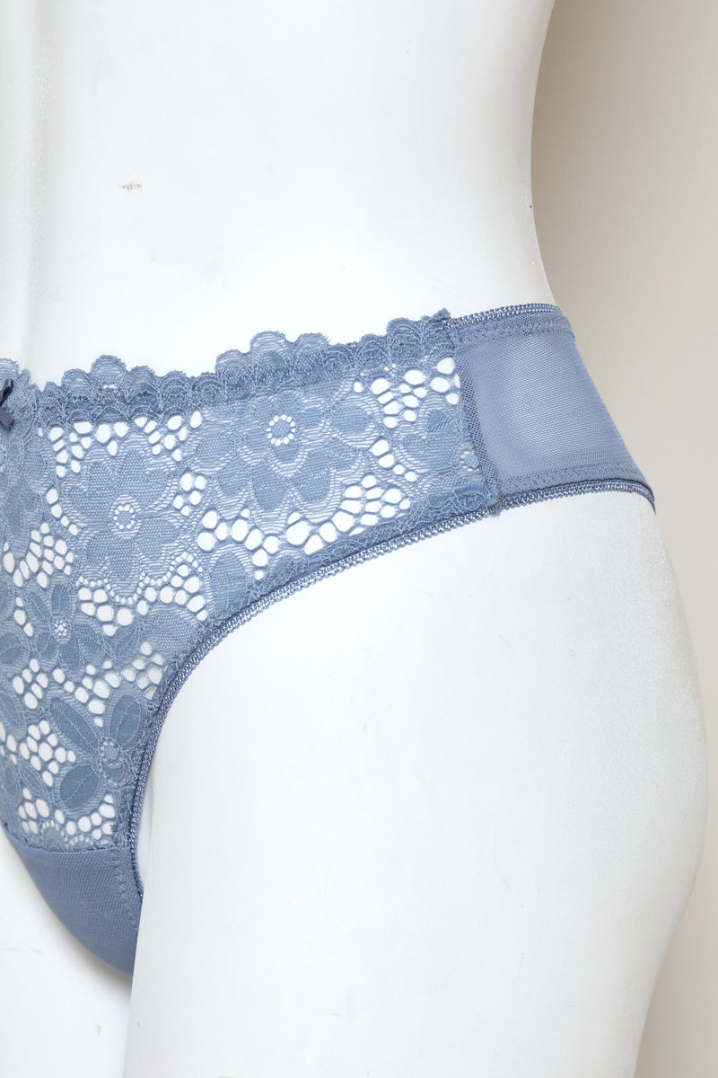 Full Lace Thong Panty - Blue