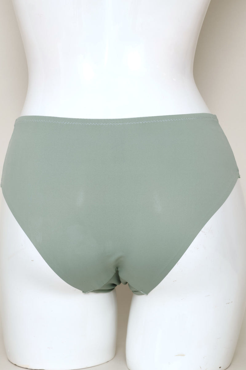 Lace Trim Bonded Midi Panty - Green