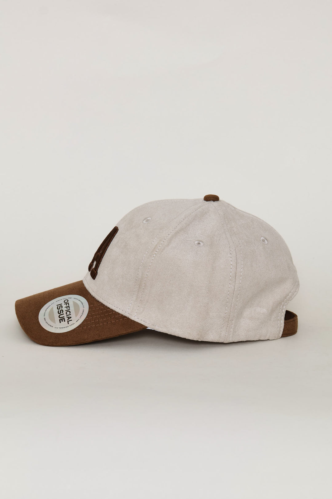La Two Tone Soft Suede Cap - Stone/Choc