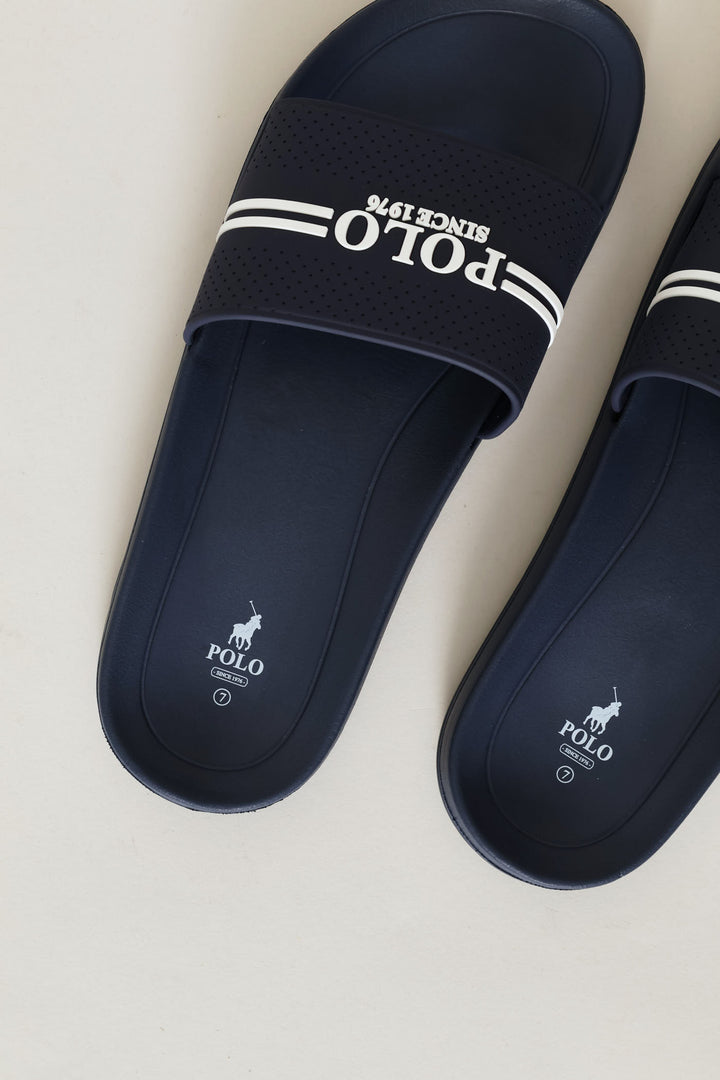 Perforated Logo Slide - Navy